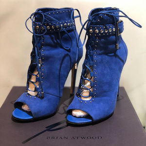 Brian Atwood Ankle Open Toe Boots 6.5